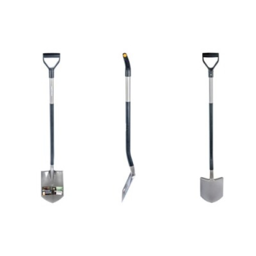 Fiskars 131410 Gärtnerspaten SPITZ Spaten Ergonomic Gartenspaten Flachspaten Neu