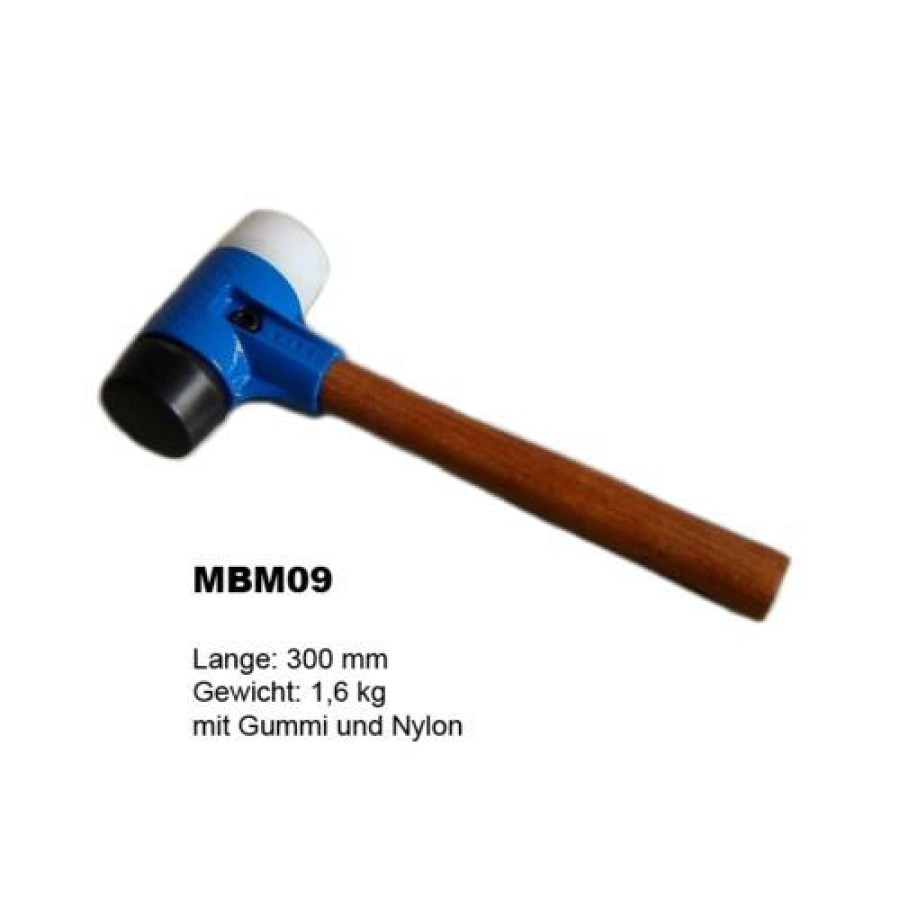 MIMAL MBM 09 Pflasterhammer Gummihammer Nylon 1,6 kg Ø60 mm für Pflastersteine