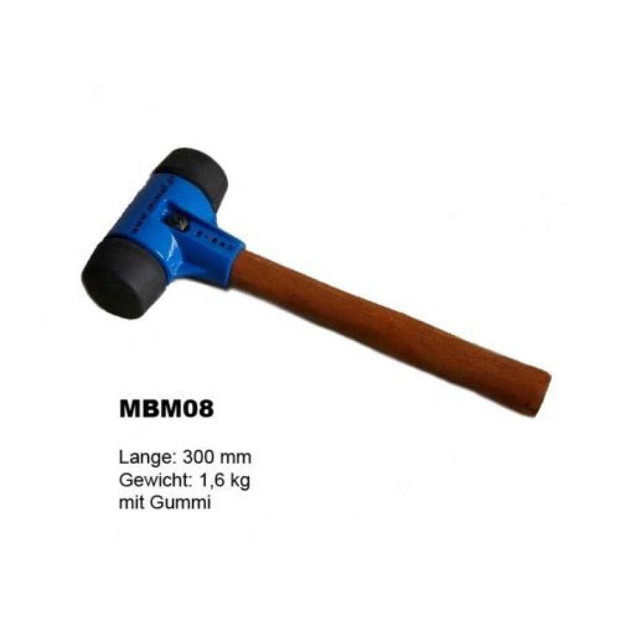 MIMAL MBM08 Pflasterhammer Gummihammer 1,6 kg Ø 60 mm rückschlagfrei