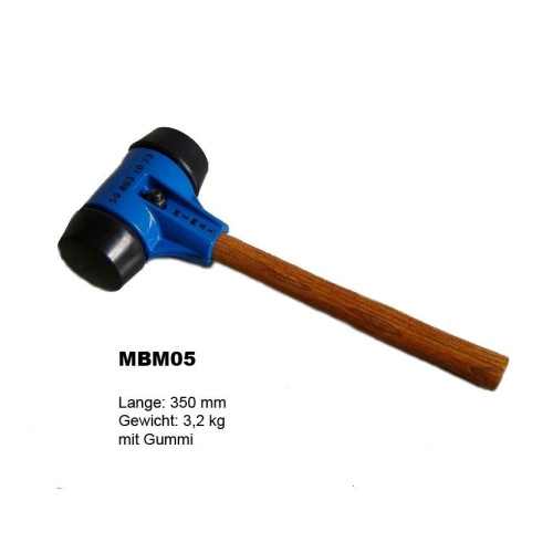 MIMAL MBM 05 Profi-Pflasterhammer Gummihammer 3,2 kg 400 mm für Pflastersteine