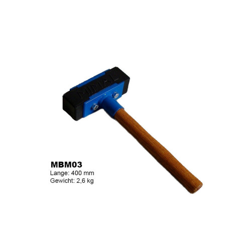 MIMAL MBM 03 Profi Pflasterhammer Gummihammer 2,7 kg 385 mm rückschlagarm Neu