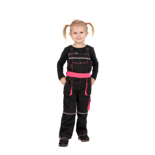 Latzhose Für Kinder Kinderlatzhose Kinderhose Arbeitshose schwarz pink NIZO B
