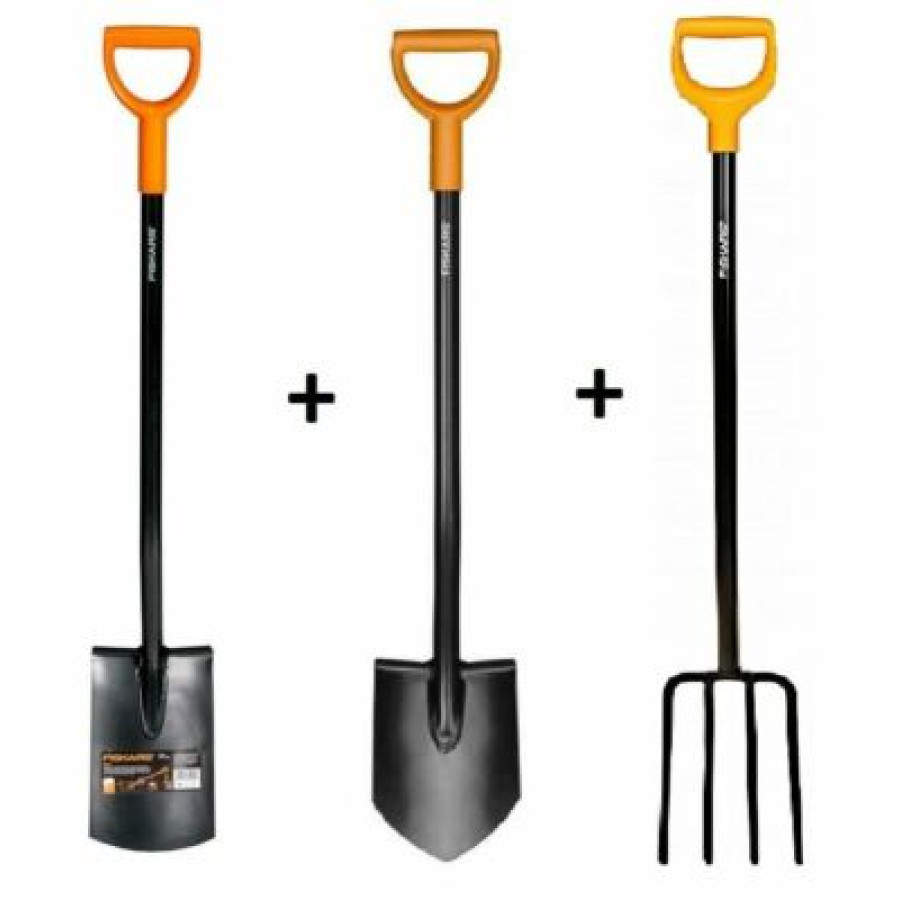 Fiskars Solid Set 131413 SPATEN + Fiskars 131403 GARTENSPATEN + 1003458 GABEL