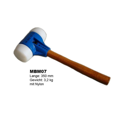MIMAL MBM07 Pflasterhammer Schonhammer Nylon/Nylon Ø 80 mm 3,2 kg rückschlagfrei