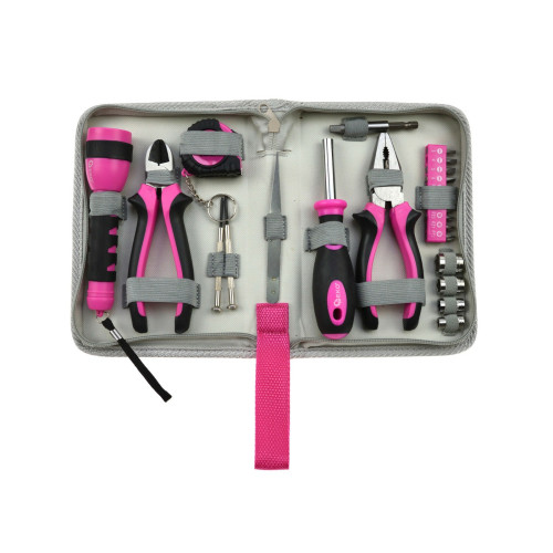 Werkzeugsatz G10107 für Frauen Mehrzweck-Werkzeugsatz Werkzeugkoffer Damen pink