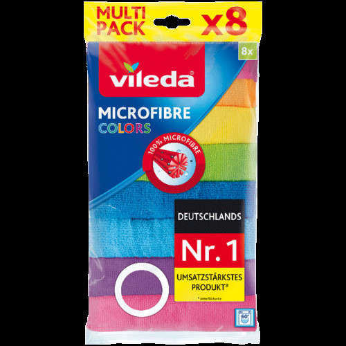 8er Pack Vileda Microfaser Colors XXL Allzwecktuch Mikcrofaser Microfasertuch 