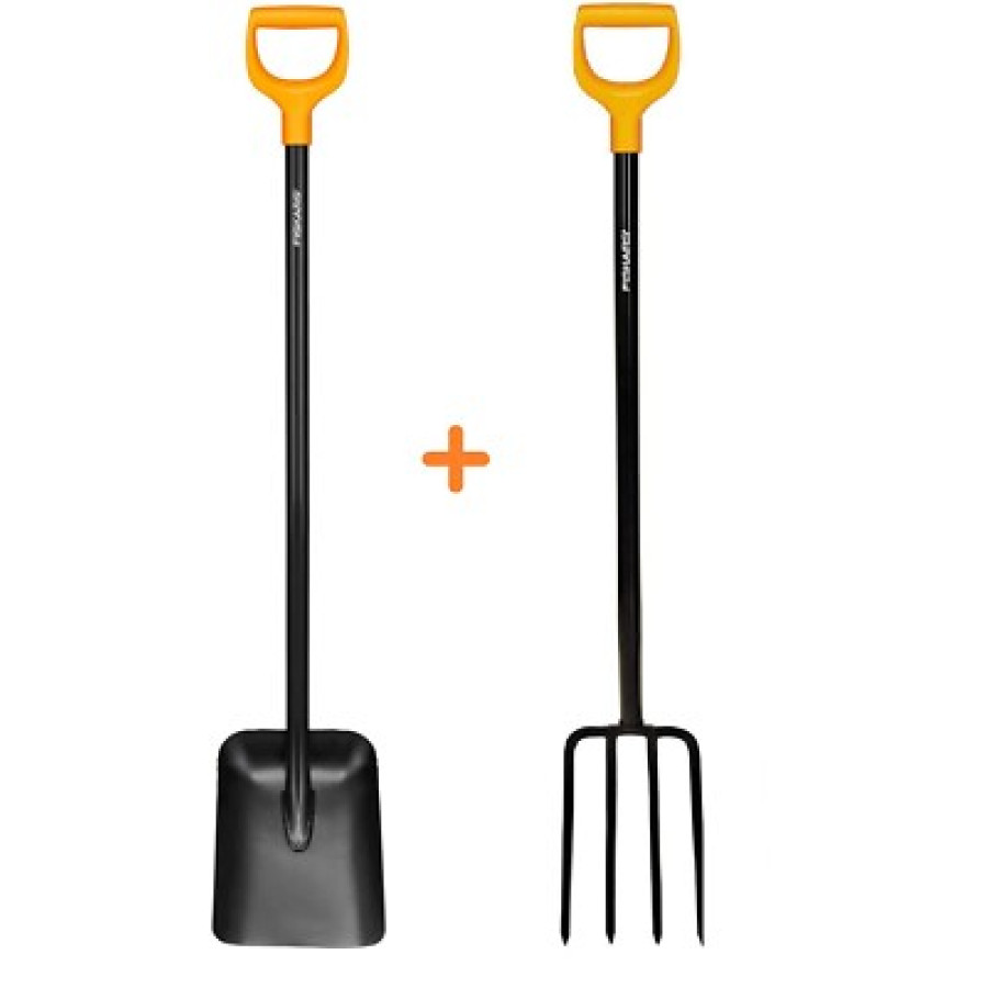 FISKARS SOLID SET Spatengabel 1003458 Gabel + Schaufel Gartenschaufel 132403 NEU