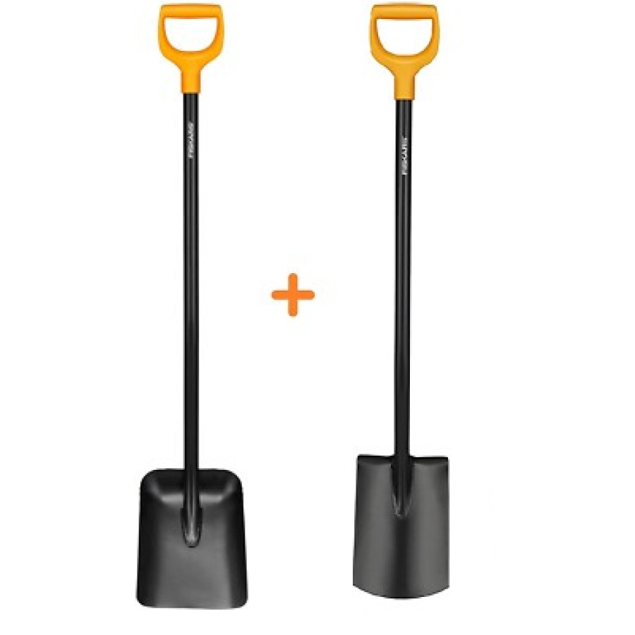 FISKARS Schaufel 132403 Gartenschaufel + Rund Gärtnerspaten 131403 SOLID Neu
