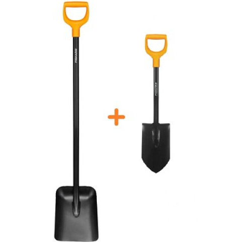 FISKARS SET Gartenschaufel 132403 Schaufel + Mini Spaten 131417 SOLID Neu