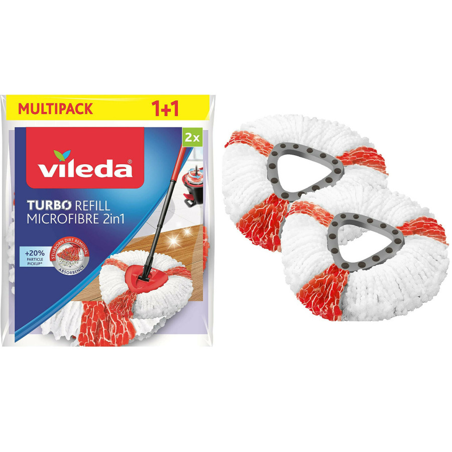 2er Pack Ersatzkopf Vileda Turbo 2in1 EasyWring Wischmopp  Bodenwischer Ersatz