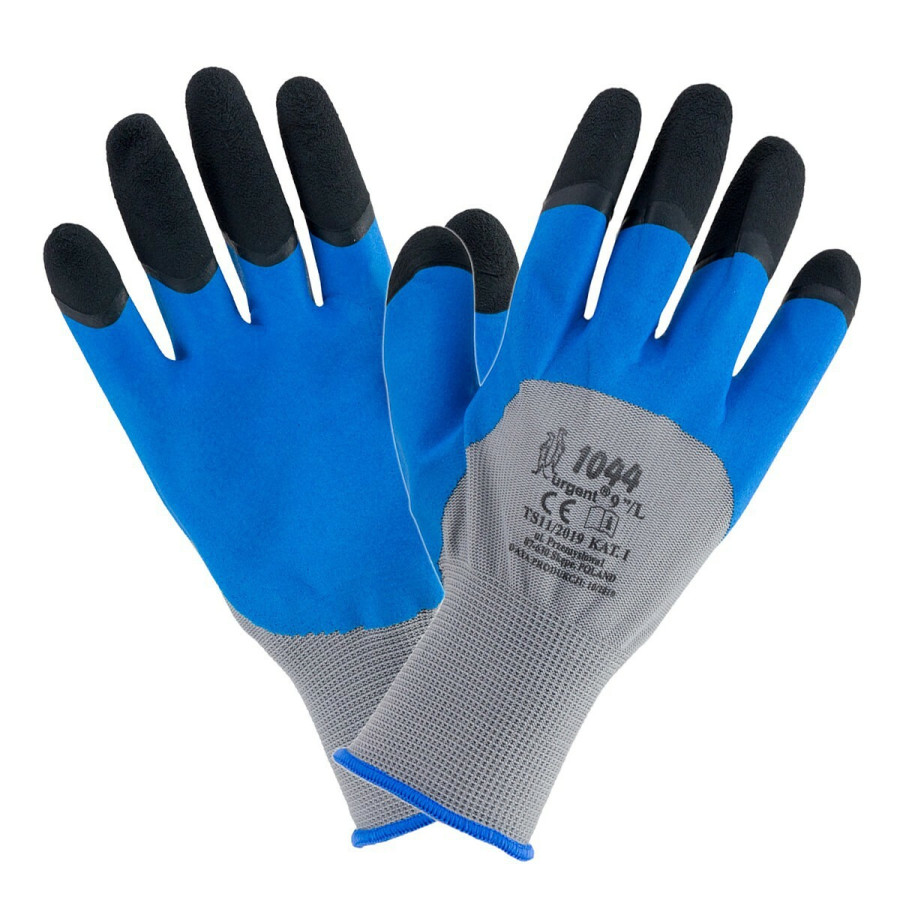 12 Paar Arbeitshandschuhe URGENT 1044 Latex beschichtet Grip