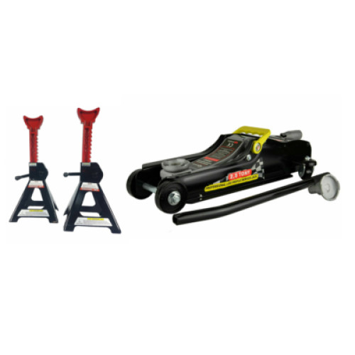 Rangierwagenheber G02032 Autoheber 2,5T Hubhöhe 80-360mm + 2 Unterstellböcke 3T