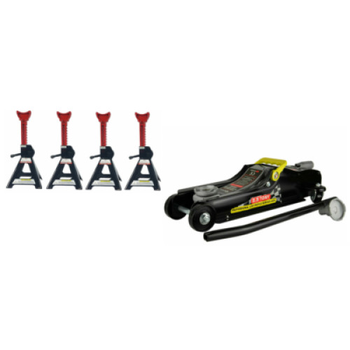 Rangierwagenheber G02032 Autoheber 2,5T Hubhöhe 80-360mm + 4 Unterstellböcke 3T