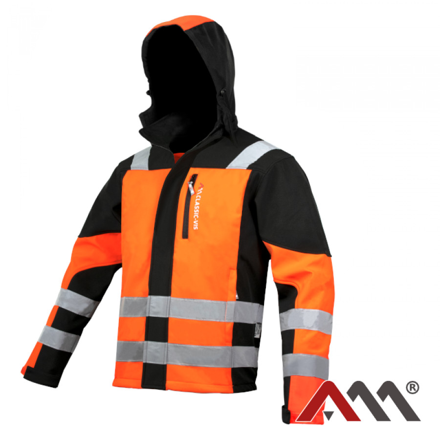 Arbeitsjacke Softshelljacke CLASSIC-VIS ORANGE Schutzjacke Warnjacke Herrenjacke
