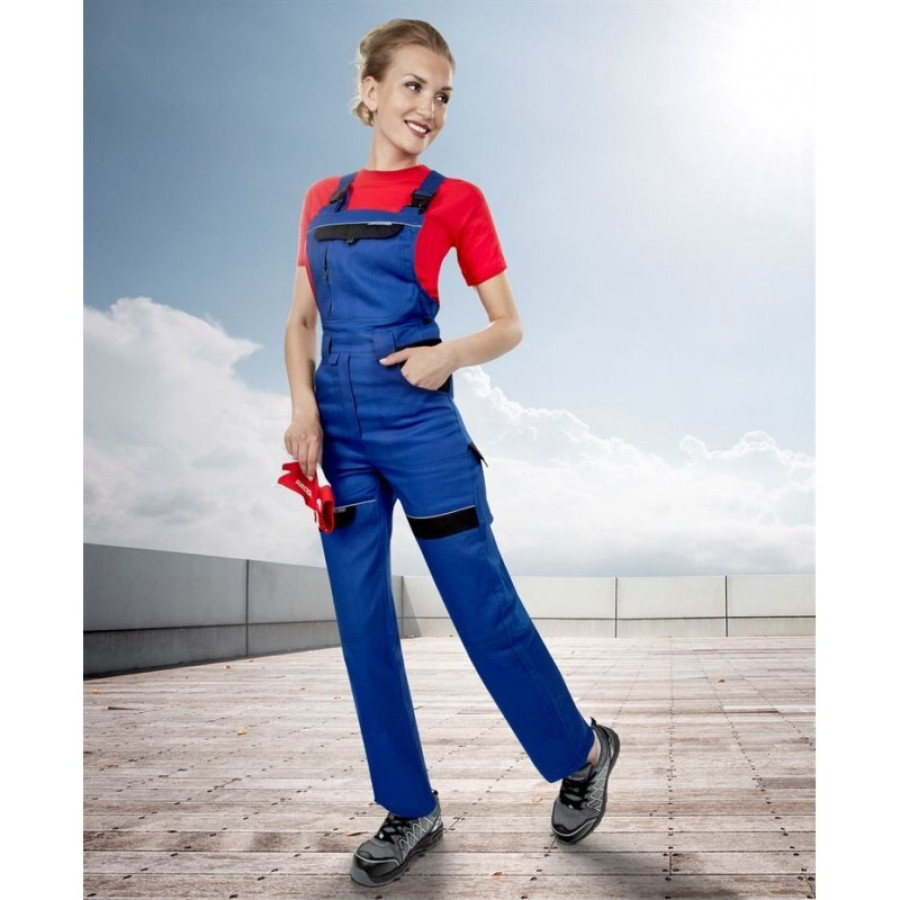 Latzhose für Frauen BLAU Arbeitshose Sicherheitslatzhose Damen Kombihose H8192