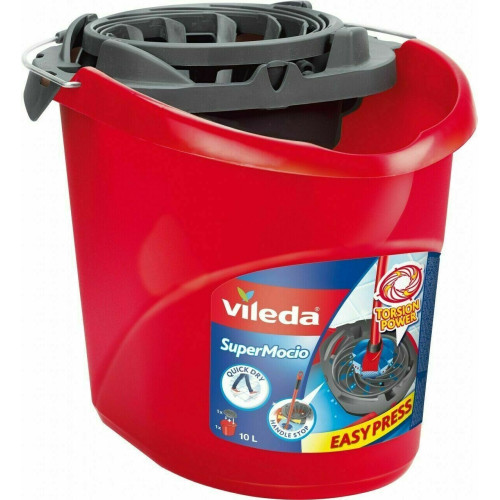 Vileda Super Mocio Eimer 10 L mit Wringeinsatz Power Press Wischmopeimer Neu
