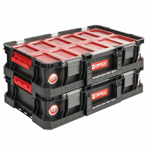2 Stk. Organizer QBRICK 1224 Kleinteilemagazin Box Sortimentskasten 12 Einteiler
