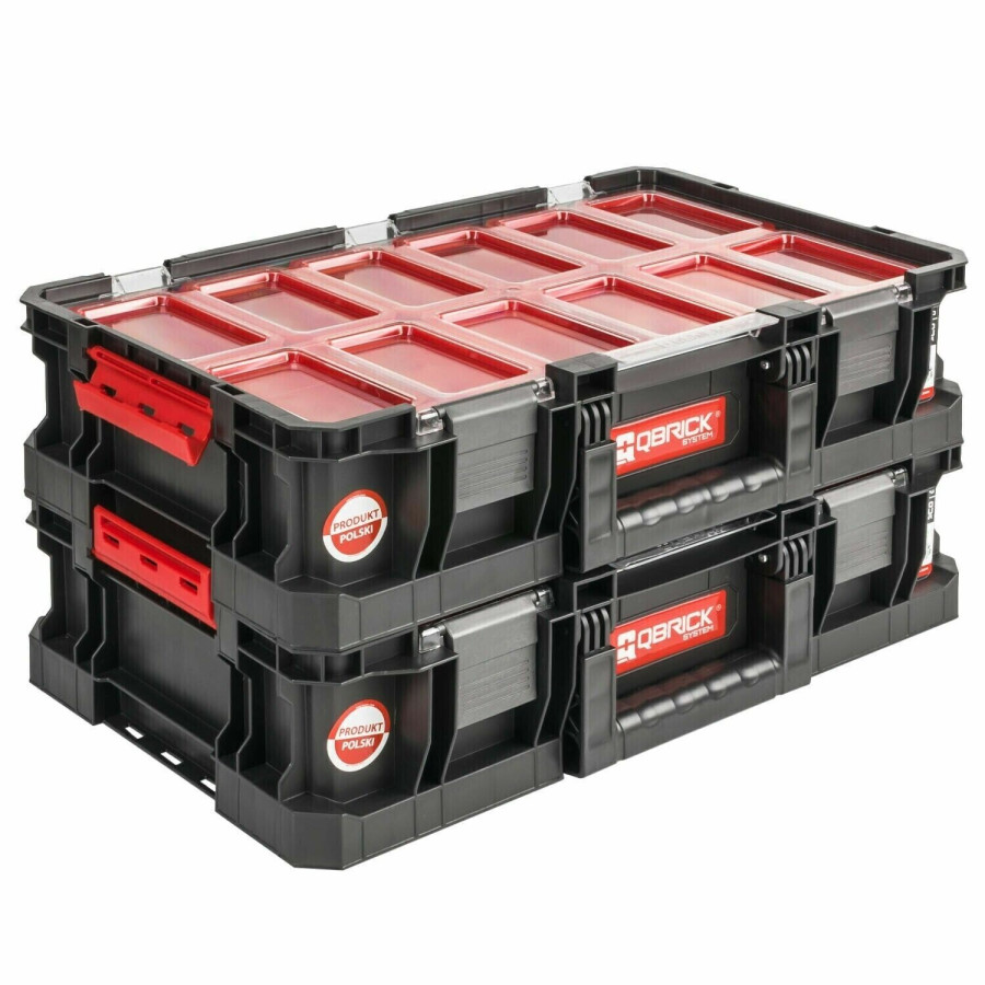 2 Stk. Organizer QBRICK 1224 Kleinteilemagazin Box Sortimentskasten 12 Einteiler