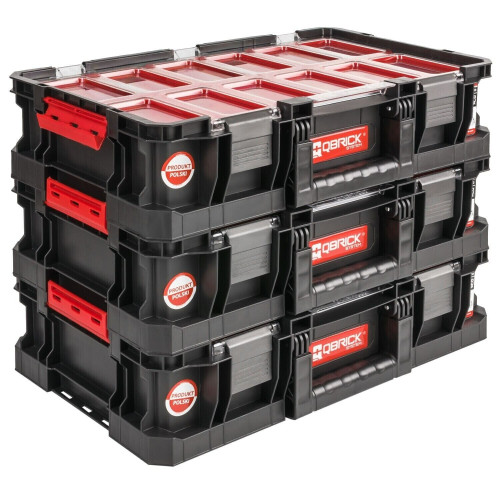 3 Stk. Organizer QBRICK 1224 Kleinteilemagazin Box Sortimentskasten 12 Einteiler