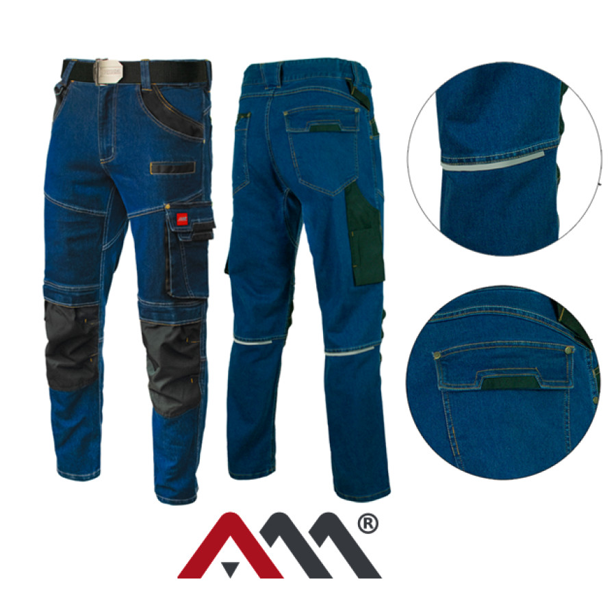 Arbeitshose Sicherheitshose ArtMas COLEMANN JEANS BLAU Bundhose Schutzhose Hose
