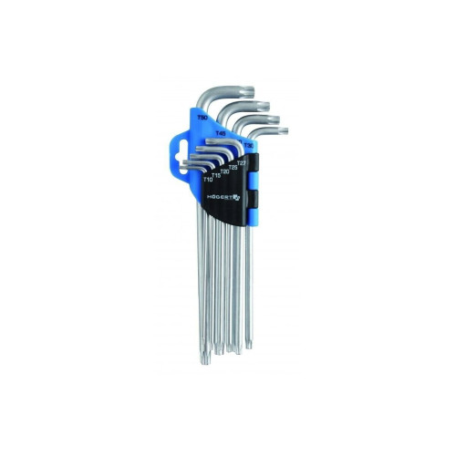 9tlg Torx Schlüssel Set Högert HT1W818 Winkelschlüssel Schlüsselsatz T10 bis T50