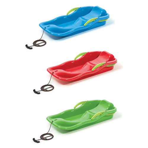 Schlitten PP - RACE Schneegleiter Kinderschlitten mit Bremsen Rot / Blau / Grün