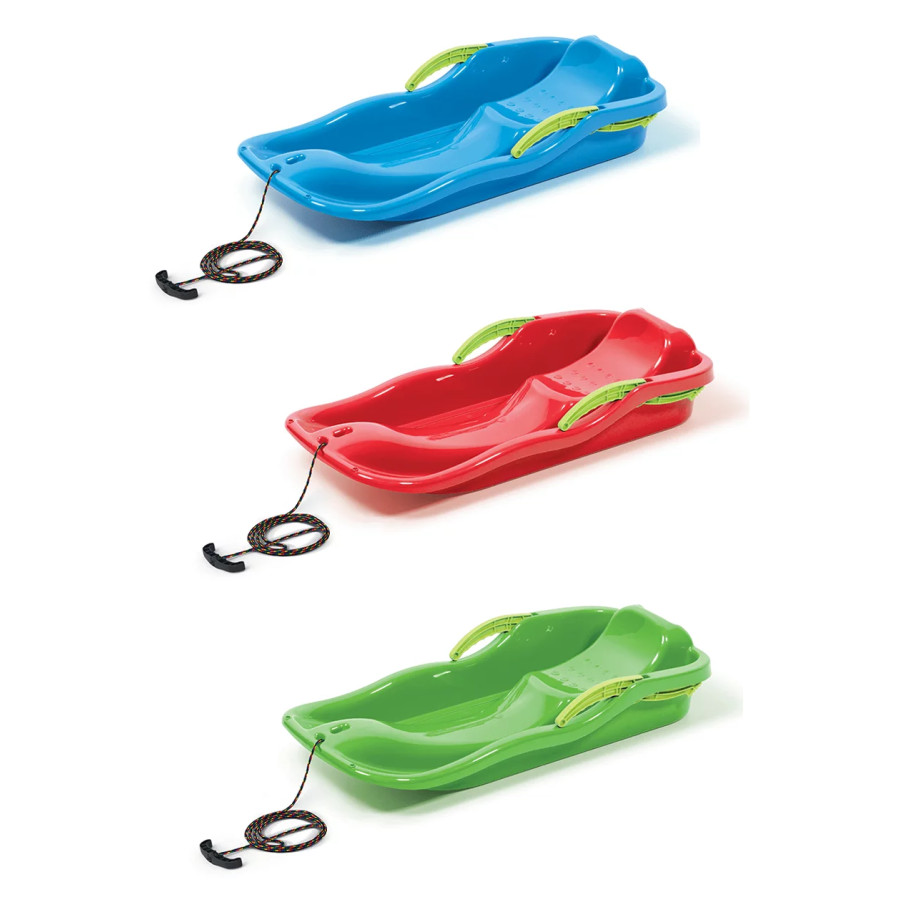 Schlitten PP - RACE Schneegleiter Kinderschlitten mit Bremsen Rot / Blau / Grün