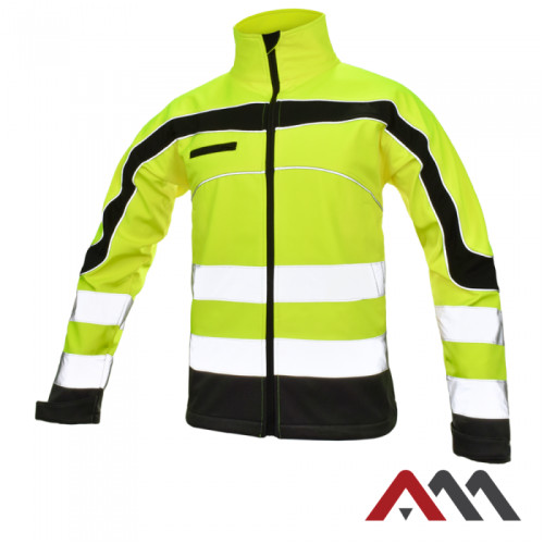 Arbeitsjacke SOFTSHELLJACKE SOFTFLEX GELB Schutzjacke Warnjacke Herrenjacke SALE