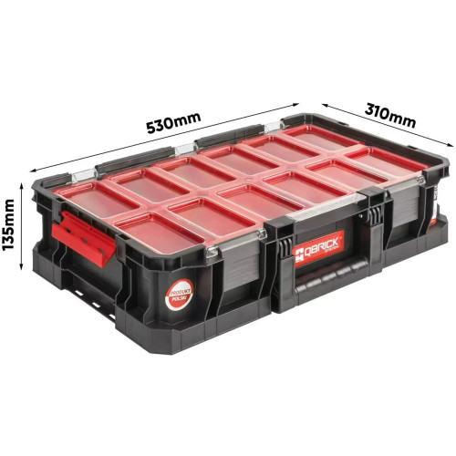Set 2 Stück Werkzeugbox QBRICK 1224 Organizer Kleinteilemagazin Box 12 Einteiler