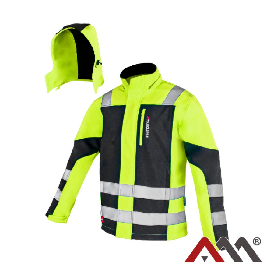 Arbeitsjacke SOFTSHELLJACKE ECLIPSE GELB Schutzjacke Warnjacke Herrenjacke Neu