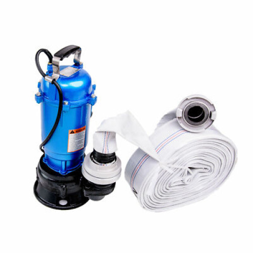 Wasserpumpe 550W M Schwimmschalter 0,55 kW +50m Schlauch +C Kupplung Garten Neu
