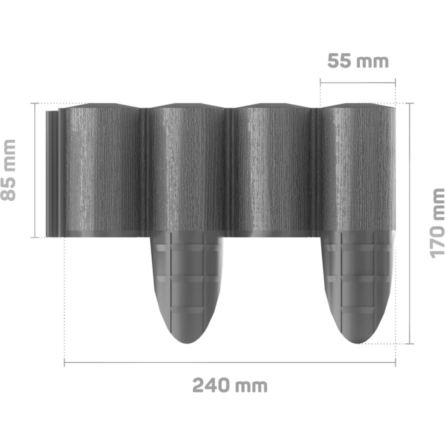 Gartenpalisade 34-054 ECO Graphit Palisade 2,4m Rasenkante 10er Pack Trennung