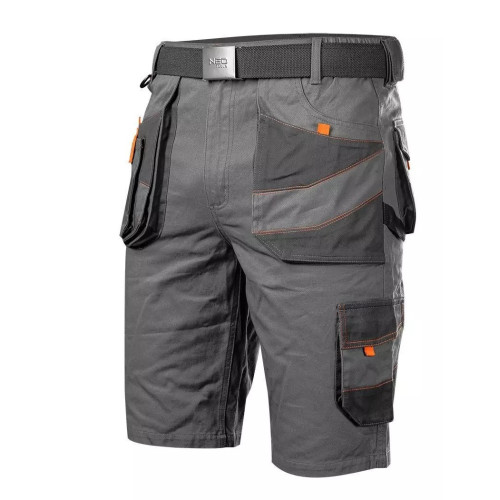 KURZE Hose Arbeitshose Größe 56 XXL Sommerhose graue kurze Baumowllehose 81-331
