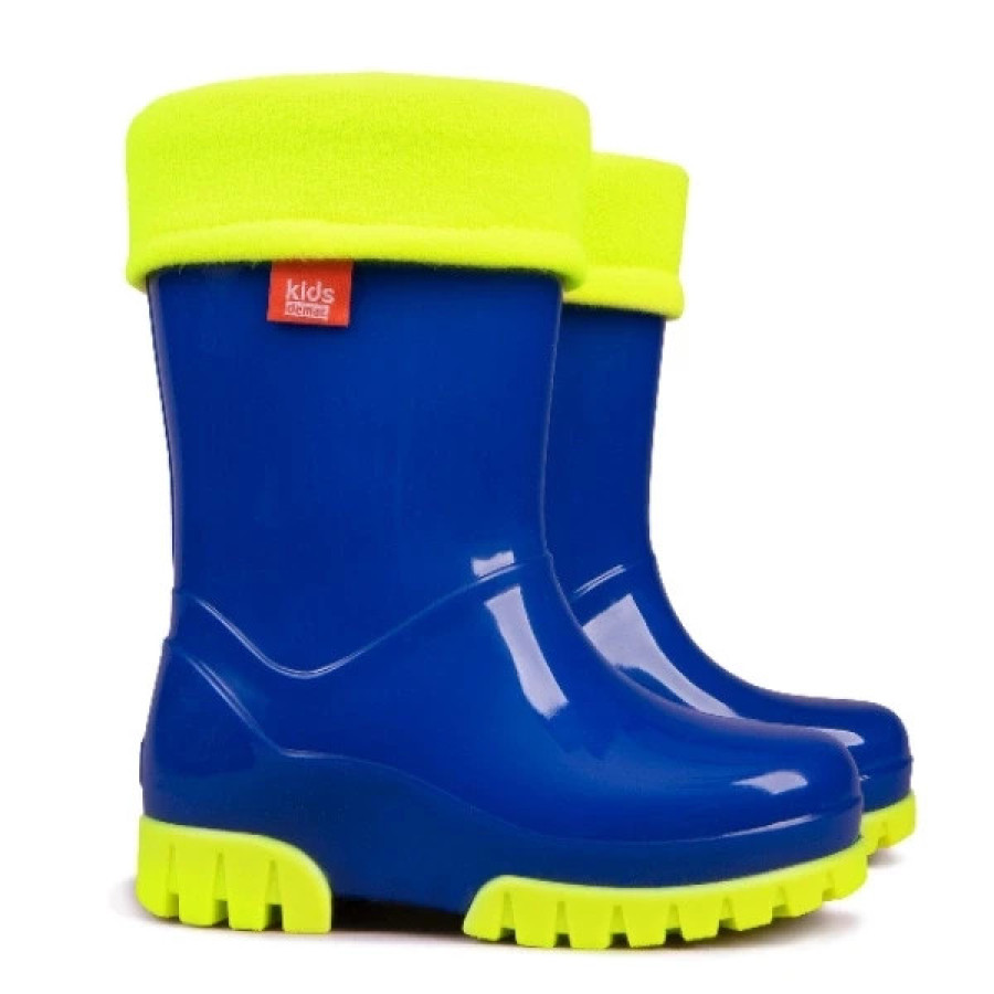Kinder Regenstiefel Gefüttert Leichte Gummistiefel BLAU Größe 20 21 0034A