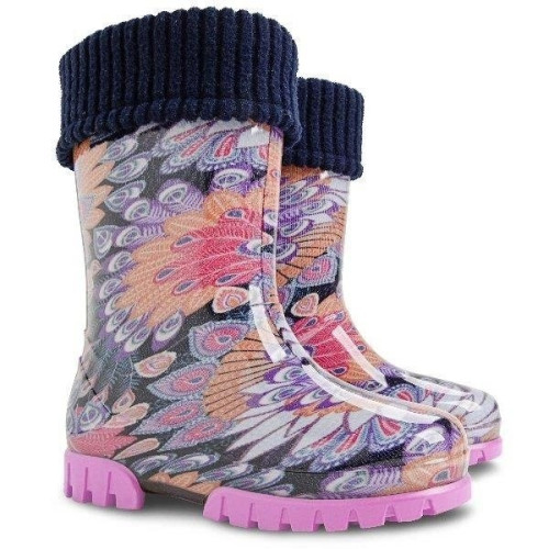 Kinder Regenstiefel Gefüttert Leichte Gummistiefel mit FEDER  Größe 24 25 0038M