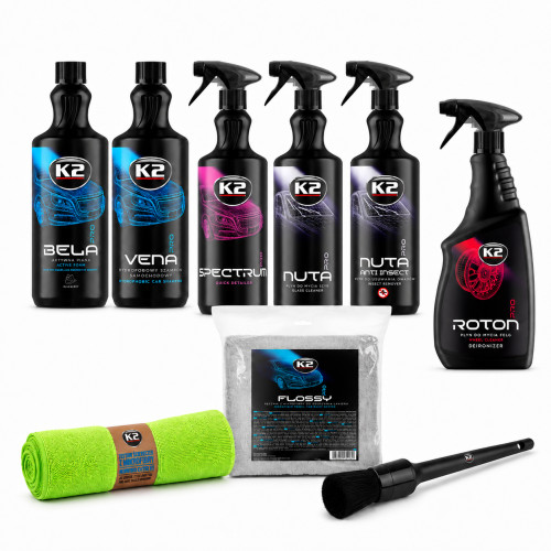 K2 Auto Detailing Komplettset Außenpflege 9-tlg. Shampoo Felgenreiniger