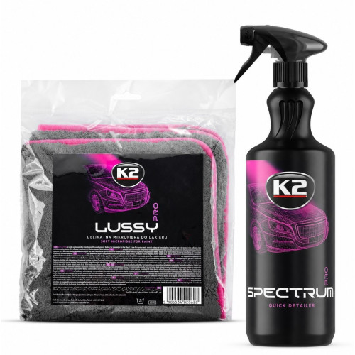 K2 Spectrum Pro Quick Detailer 1L + Lussy Pro Mikrofasertuch 40x40cm