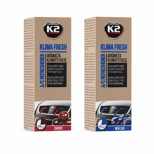 K2 Klima Desinfektion Fresh 2er Set Klimaanlagenreiniger Cherry New Car 2x150 ml