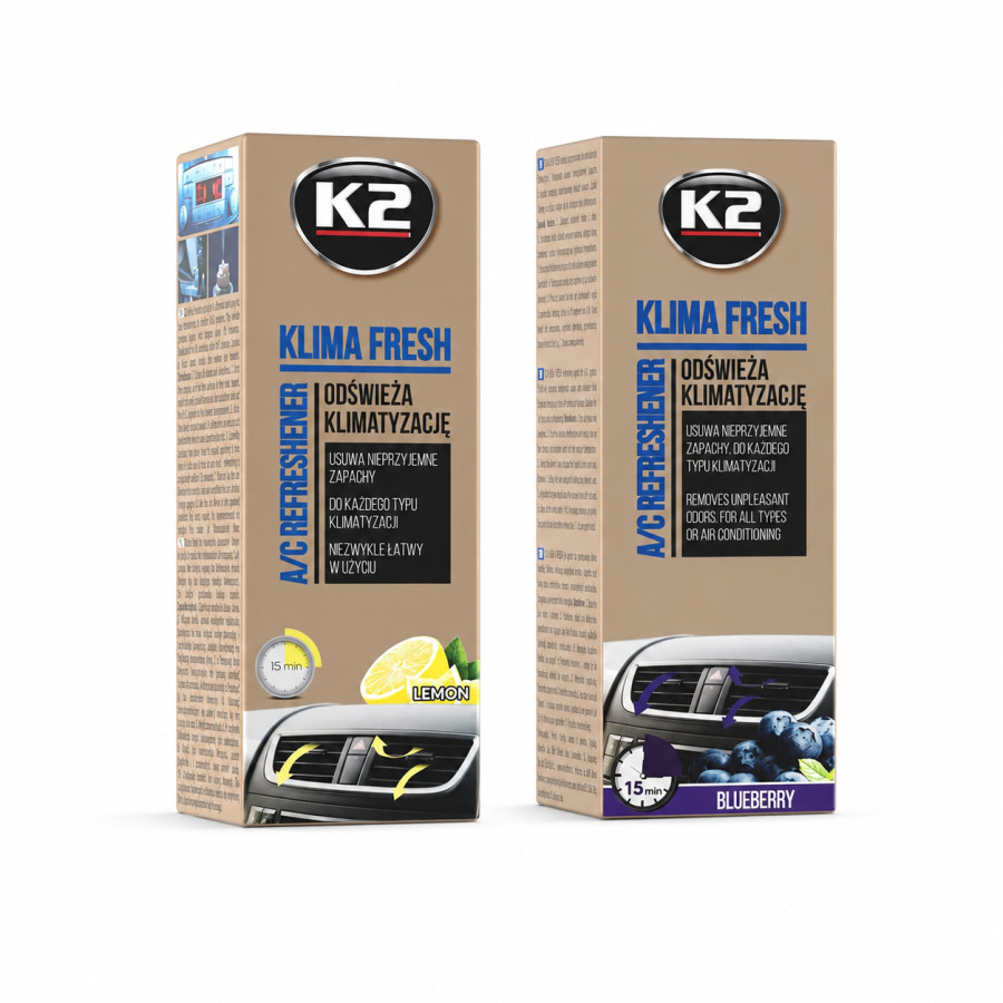 K2 Klima Fresh Auto Klimaanlagenerfrischer 2x150 ml Lemon Blueberry K222 K222BB