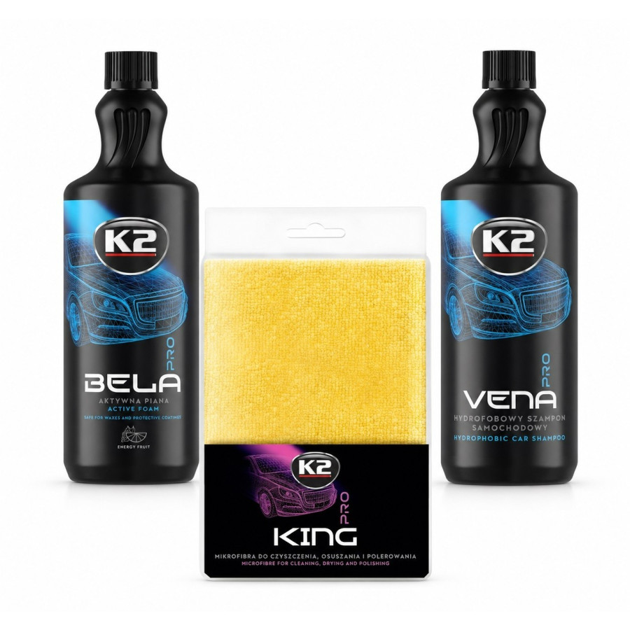 K2 Waschset Bela Pro Energy Fruit Aktivschaum Vena Pro Shampoo King Trockentuch