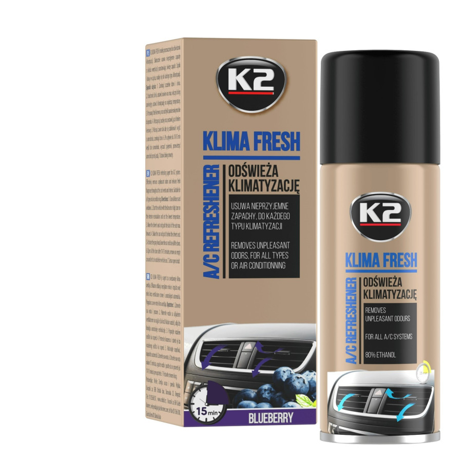 Klimaanlagenreiniger Klimareiniger 150ml K2 KLIMA FRESH Blueberry K222BB Neu