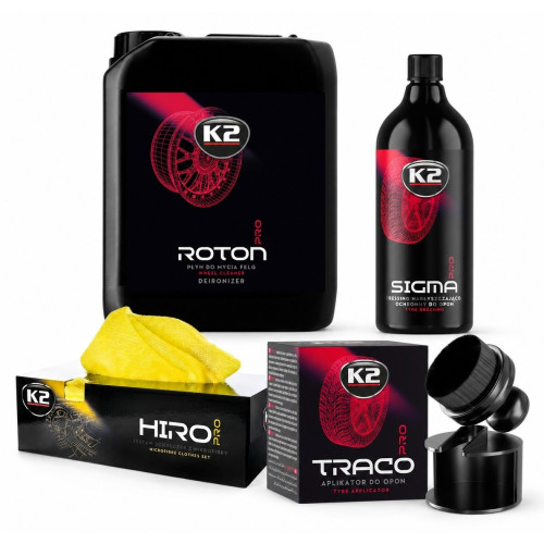 K2 Felgenreiniger Reifenpflege Set Roton Pro 5L Sigma Pro 1L Traco 30 Tücher