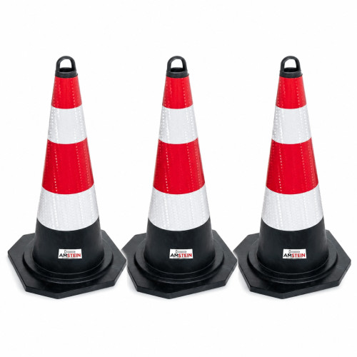 3x Warnkegel Warnleitkegel Verkehrsleitkegel Verkehrskegel 60cm Amstein AM-07