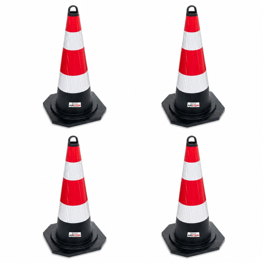 4x Warnkegel Warnleitkegel Verkehrsleitkegel Verkehrskegel 60cm Amstein AM-07