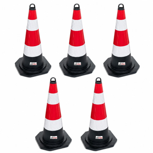 5x Warnkegel Warnleitkegel Verkehrsleitkegel Verkehrskegel 60cm Amstein AM-07