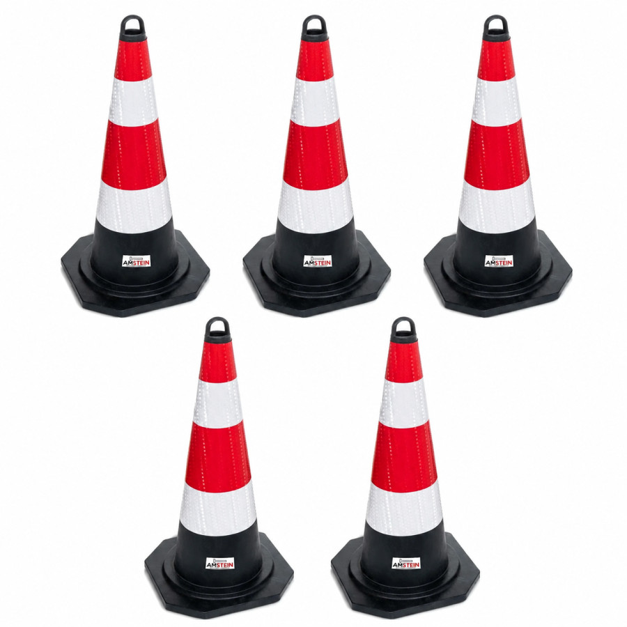 5x Warnkegel Warnleitkegel Verkehrsleitkegel Verkehrskegel 60cm Amstein AM-07