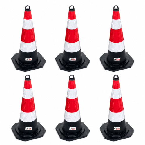 6x Warnkegel Warnleitkegel Verkehrsleitkegel Verkehrskegel 60cm Amstein AM-07