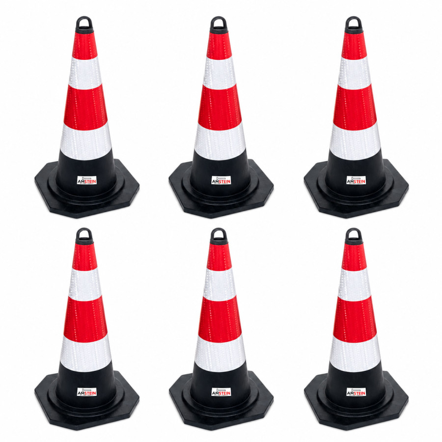 6x Warnkegel Warnleitkegel Verkehrsleitkegel Verkehrskegel 60cm Amstein AM-07