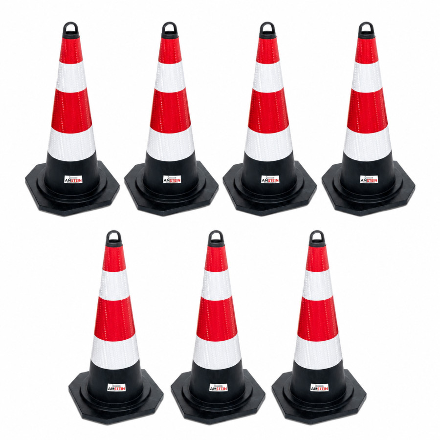 7x Warnkegel Warnleitkegel Verkehrsleitkegel Verkehrskegel 60cm Amstein AM-07