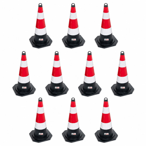 10x Warnkegel Warnleitkegel Verkehrsleitkegel Verkehrskegel 60cm Amstein AM-07